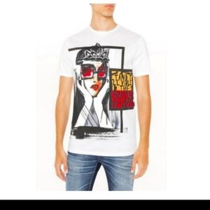 NWT Antony Morato Stampa Paint Blanco Short Sleeve Cotton Italian Tshirt